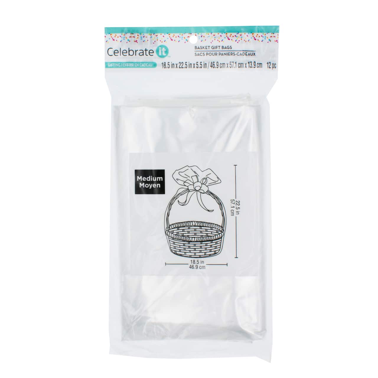 Medium Clear Basket Gift Bags by Celebrate It™, 12ct.